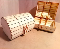 Cylindrical wooden storage box