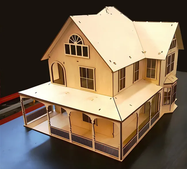 Miniature wooden house model