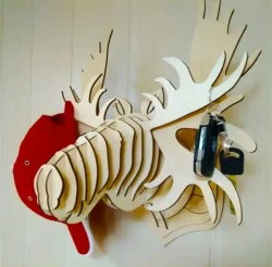 Moose head used as hanger