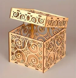 Patterned wooden box