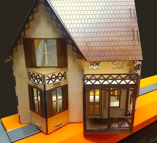 Prefabricated wooden house model