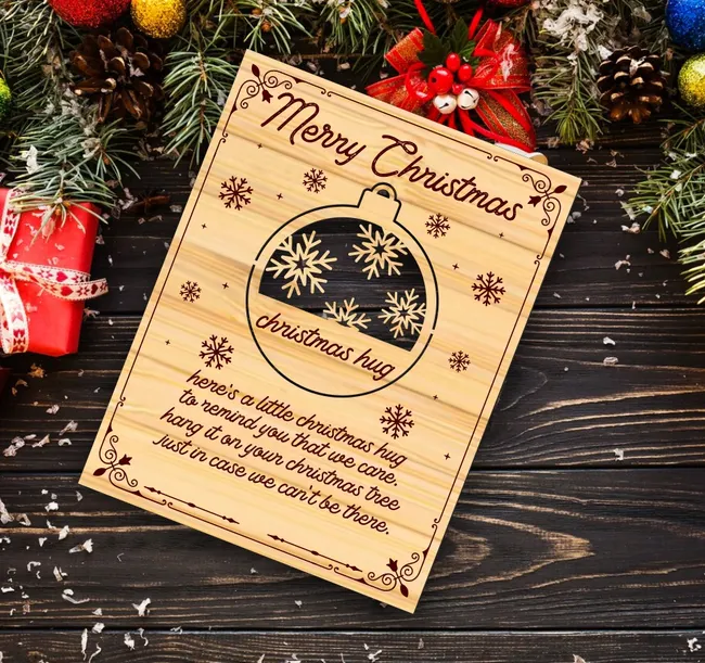 Wooden Christmas Card