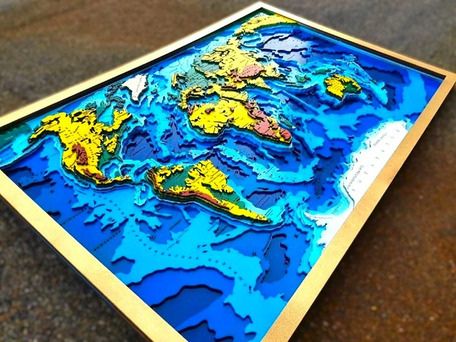 Wooden World Map Wall Hanging