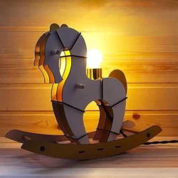 Wooden horse lamp