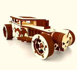 Wooden monster truck model