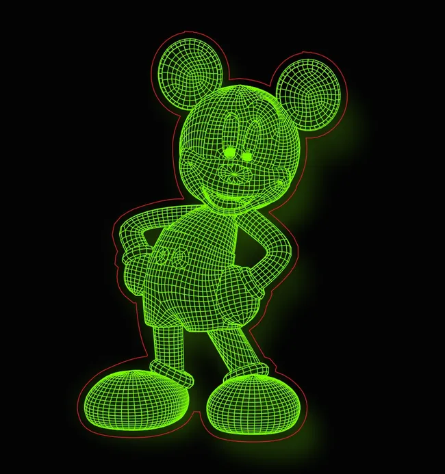 3D illusion led lamp Mickey mouse