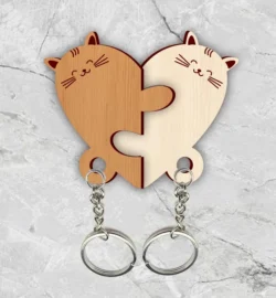 Cats couple keychain