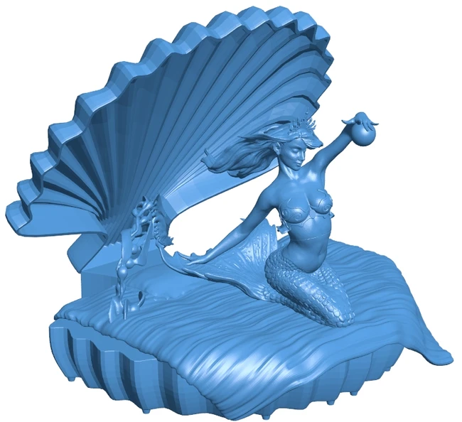 Mermaid in a Seashell Statue