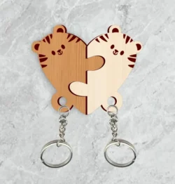 Tigers couple keychain