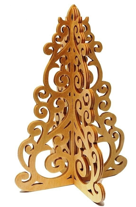 3D Fretwork christmas tree scroll saw pattern