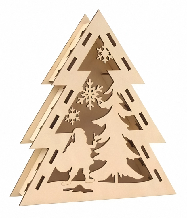 3D Herringbone christmas tree light box