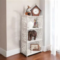 3D Tier side table with storage shelf