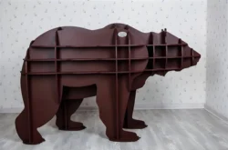 3D Wooden Bear Shelf for Kids Room