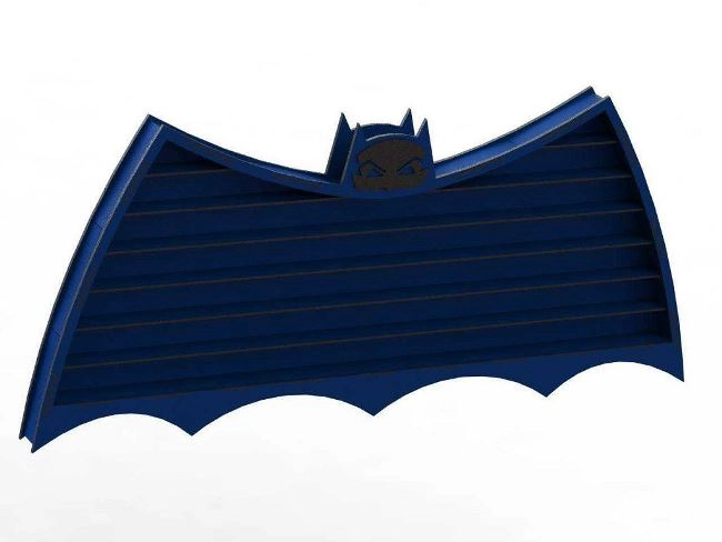 Bat shape wood wall shelf