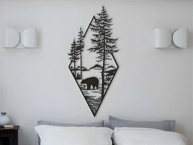 Bear and the forest wall art