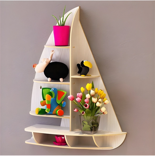 Boat Shaped Wall Mounted Shelf