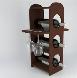 Bottle Tabletop Wine Rack and Glass Holder