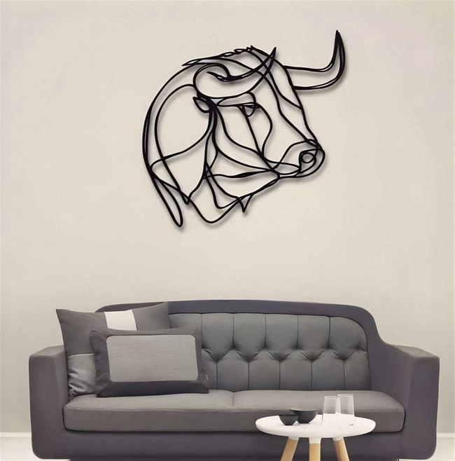 Bull head metal wall decor