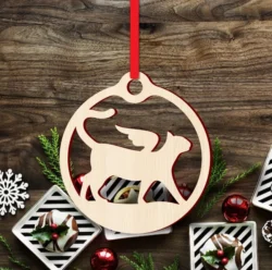 Cat with angel wings ornament