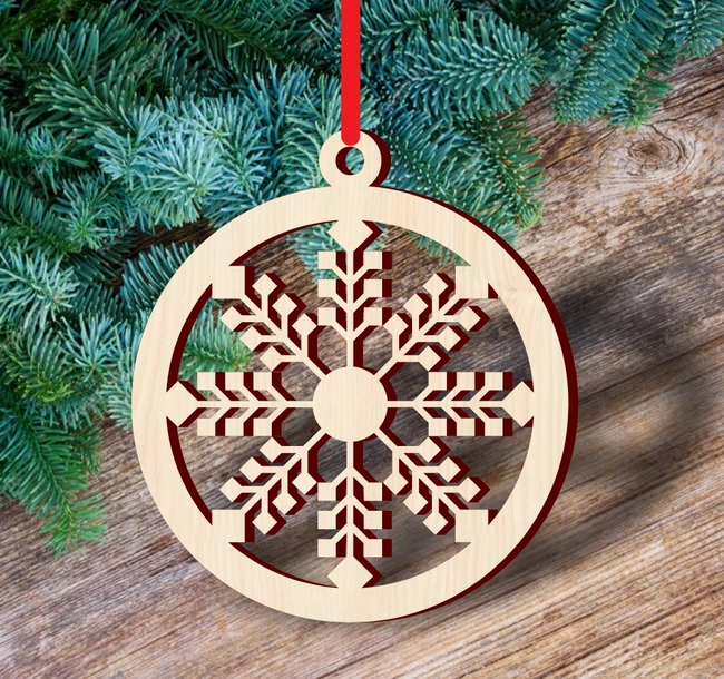 Christmas ball ornament with snowflake