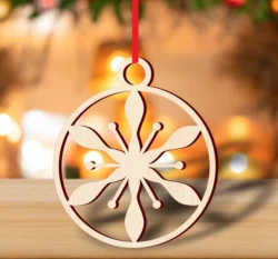 Christmas ball template with snowflake