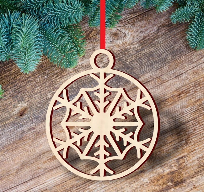 Christmas bauble with snowflake pattern