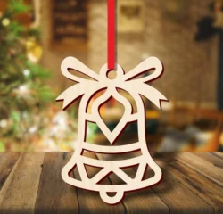 Christmas bell with bow ornament