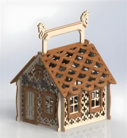 Christmas candy house with horse handle