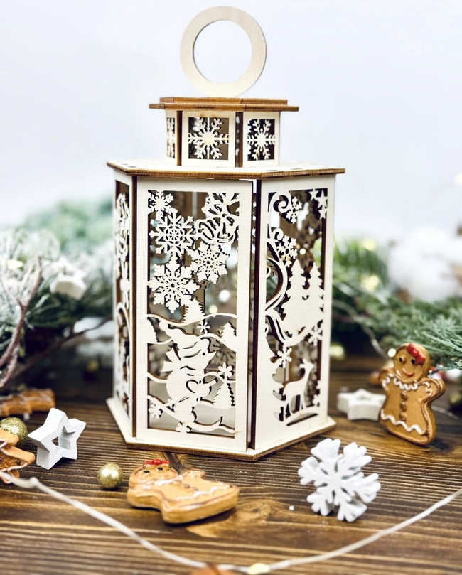 Christmas new year lantern template