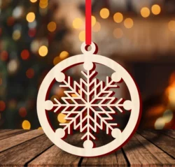 Christmas ornament with snowflake shape vector