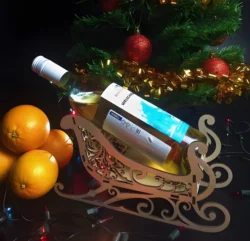 Christmas sleigh wine holder