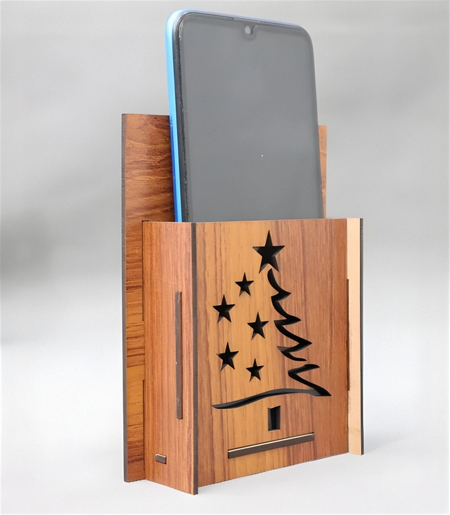 Christmas tree wall phone holder