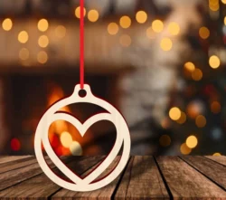 Cut heart ball ornament