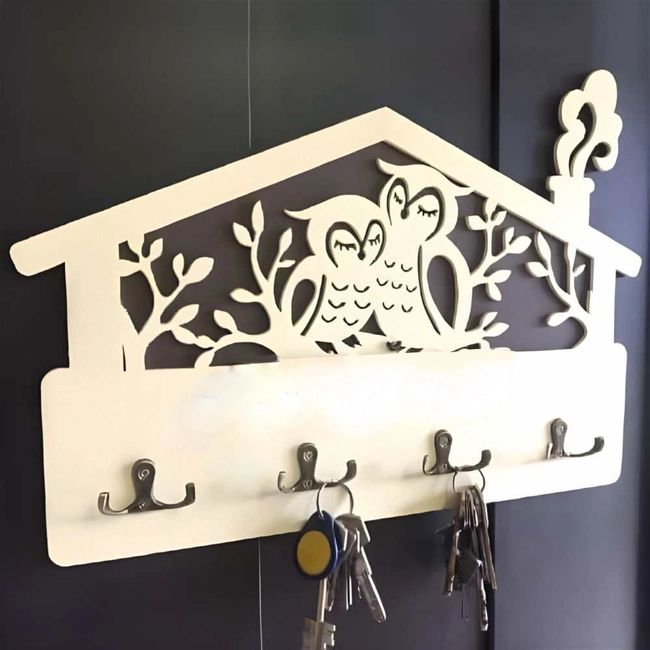 Cute owl couple home key holder