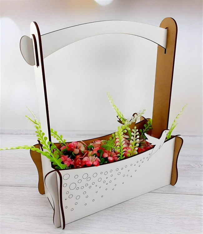 Decorative Flower Basket with Hummingbirds