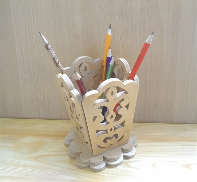 Decorative Wooden Pencil Holder Brush Holder