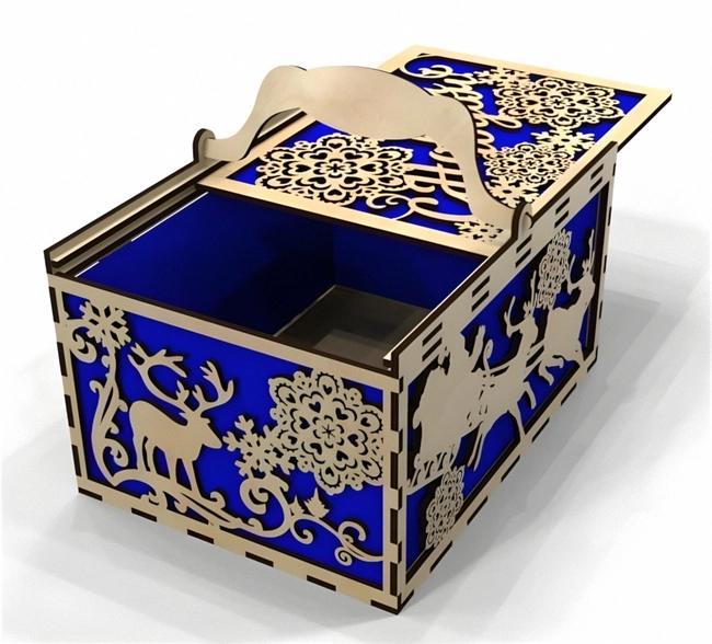 Decorative christmas treasure box with sliding lid