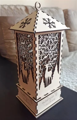 Decorative wooden christmas lantern night light lamp