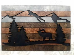 Deer walking in the woods wall art panel