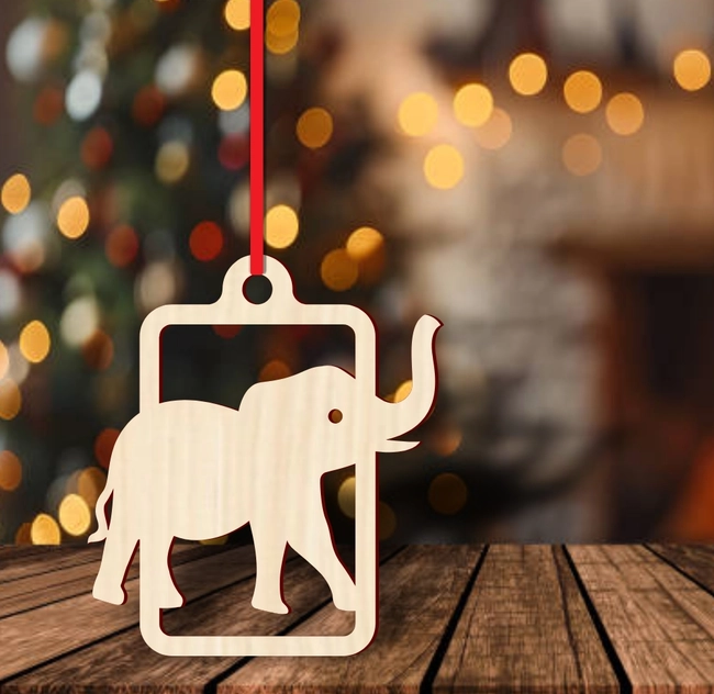 Elephant christmas ornament