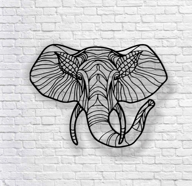 Elephant head metal wall decor