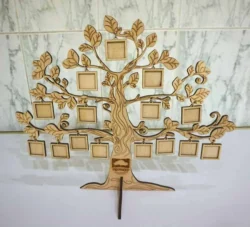 Family Tree Picture Frame Stand with Hanging Photos