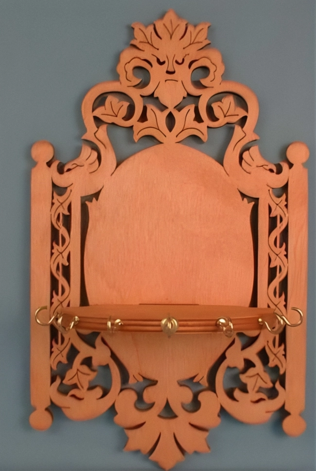 Fretwork Wall Shelf with Key Holder