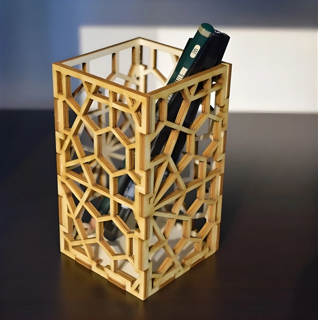 Geometric pencil holder