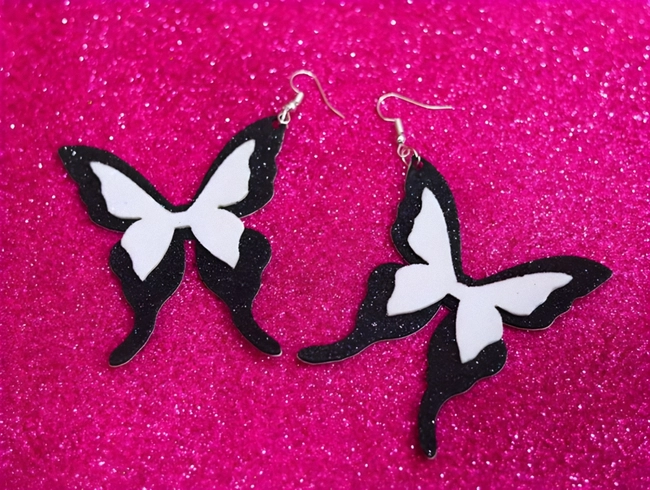 Glitter paper butterfly earring design foam sheet earrings