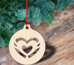 Heart christmas ball ornament