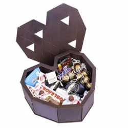 Heart shaped wooden gift box