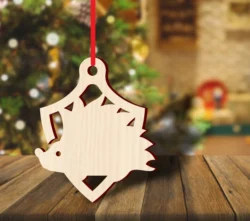 Hedgehog christmas pendant