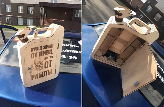 Jerry can canister mobile bar cabinet