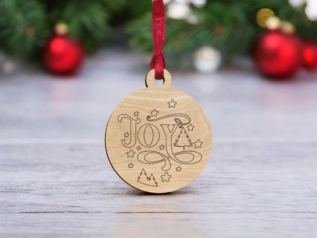 Joy christmas bauble ornament